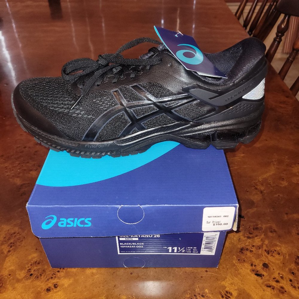 Men's Asics Gel Kayano 26 11.5 BLACK New in Box 1011A541-002